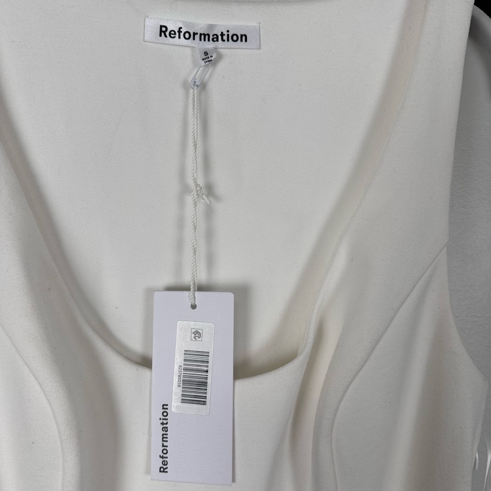 REFORMATION Mikol Knit Dress WHITE NEW - Picture 6 of 9